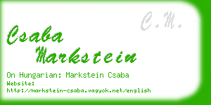 csaba markstein business card